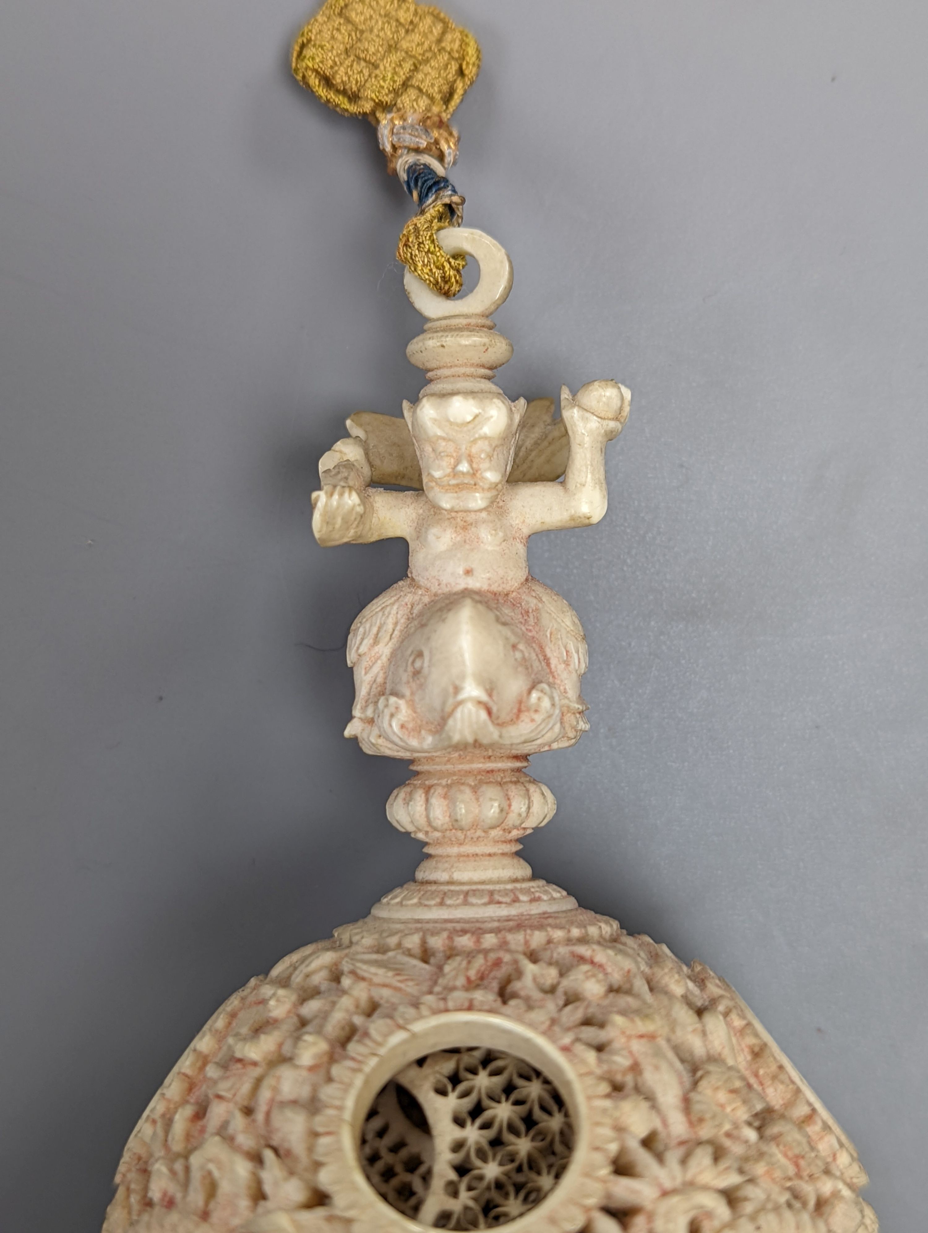 A 19th century Chinese carved ivory concentric ball